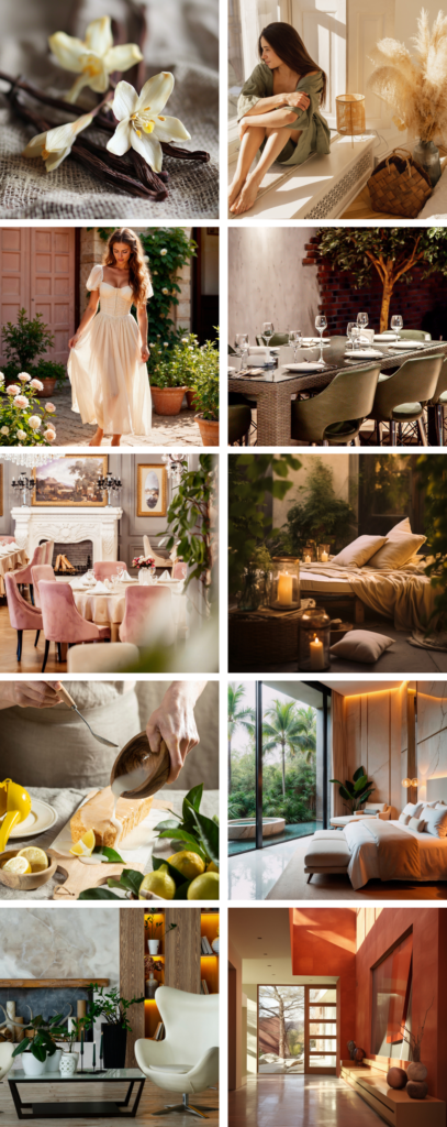 Vanilla with citrus moodboard zapachu