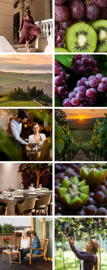 Black Grapes with Kiwi moodboard - soczyste winogrona z kiwi