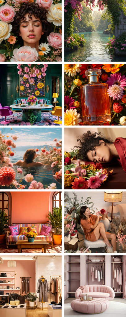 Gama zapachu Flower Dream - moodboard zapachu kwiatowego