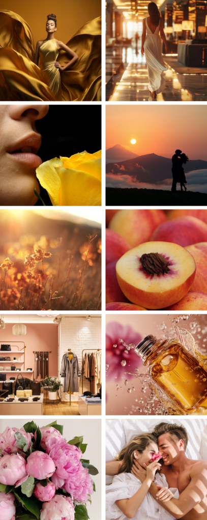 Gama zapachu I’Love (J’adore) - moodboard zapachu
