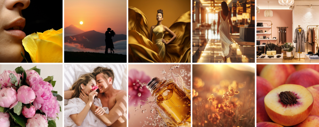 Gama zapachu I’Love (J’adore) - moodboard zapachu