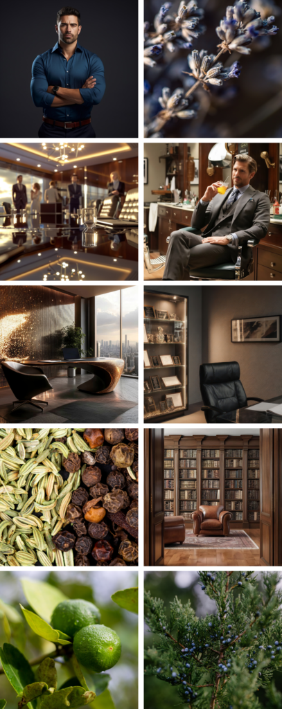 Moodboard zapachu Icon - męski zapach inspirowany perfumami