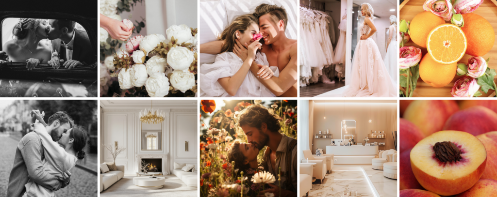 Gama zapachu Marry Me - zakochana para, moodboard zapachu