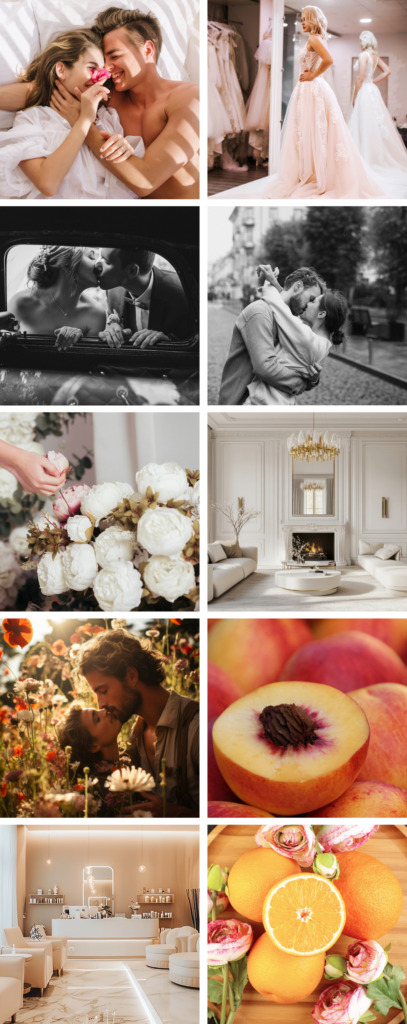 Gama zapachu Marry Me - zakochana para, moodboard zapachu