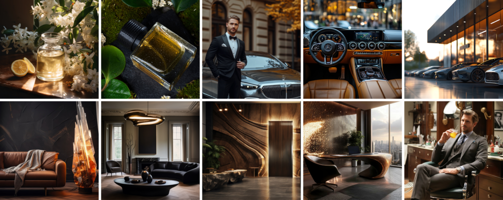 Moodboard zapachu Mercedes - męski zapach