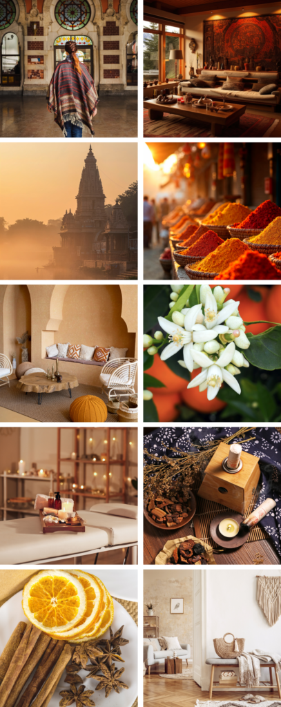 Oriental moodboard zapachu - orientalny zapach do wnętrz