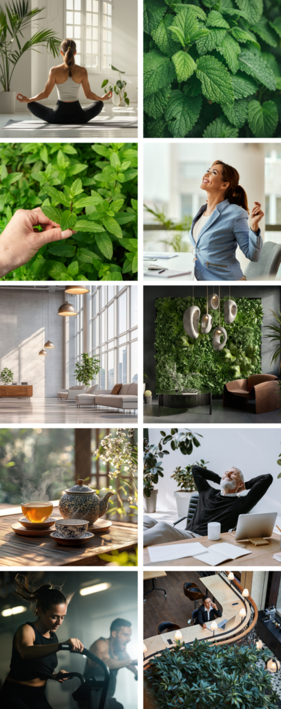 Moodboard zapachu Peppermint - mięta pieprzowa