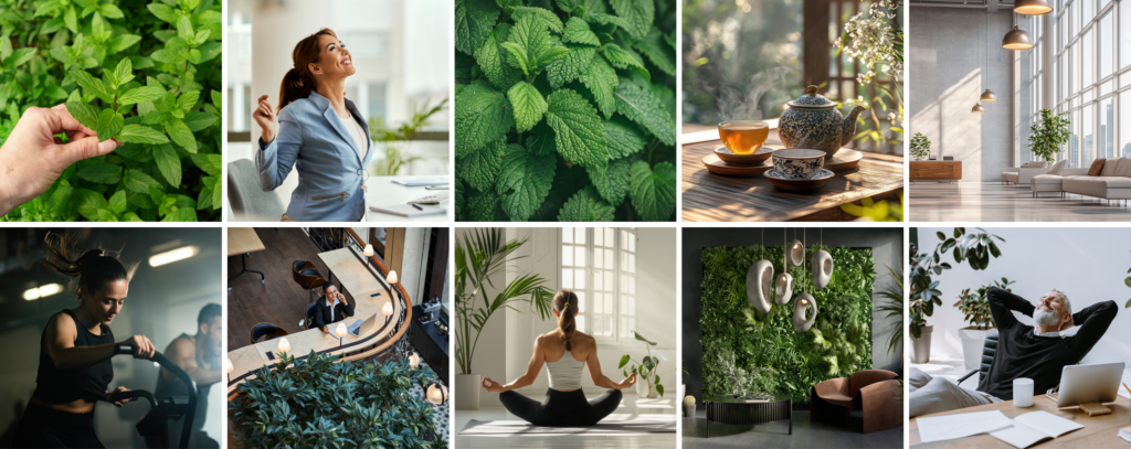 Moodboard zapachu Peppermint - mięta pieprzowa