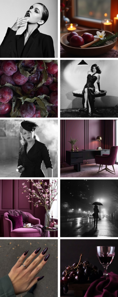 Plum Noir moodboard zapachu