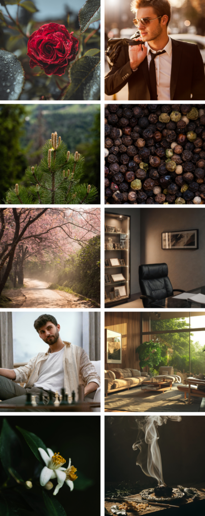 Moodboard zapachu 7 Seven - zapach inspirowany męskimi perfumami