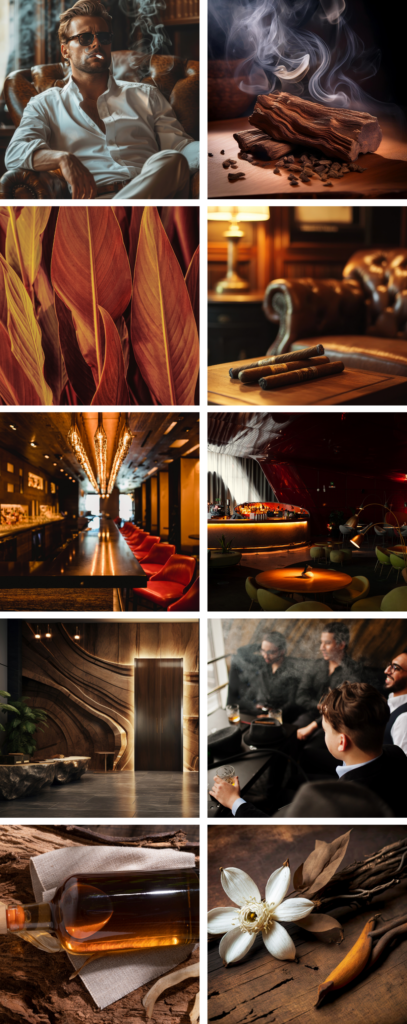 Moodboard zapachu Tabaco Vanille - męski zapach