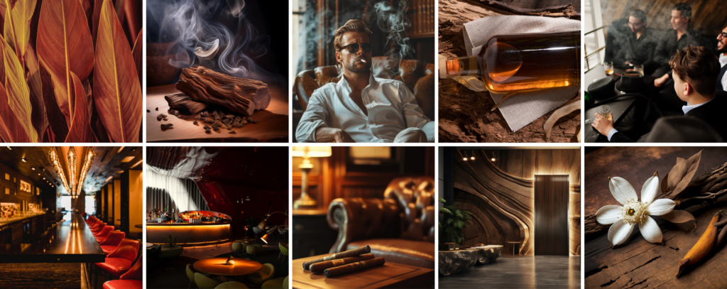 Moodboard zapachu Tabaco Vanille - męski zapach