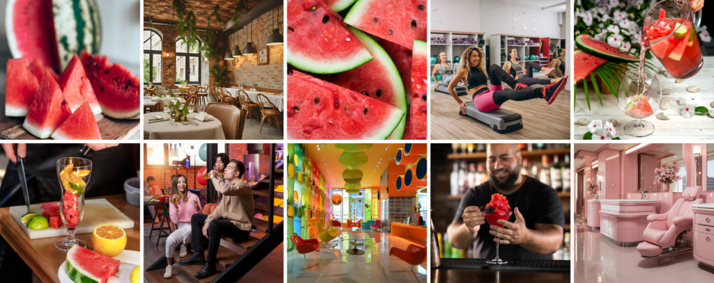 Moodboard zapachu Watermelon - świeży arbuz