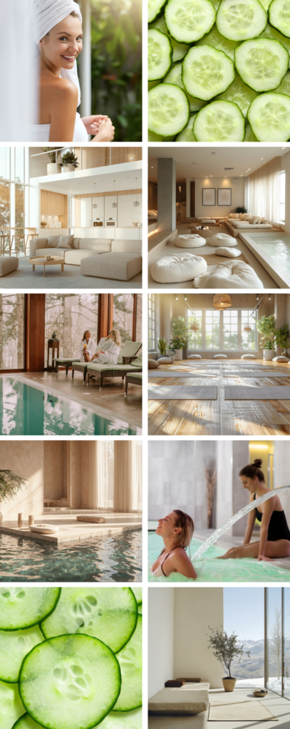 Moodboard zapachu Fresh cucumber - świeży ogórek