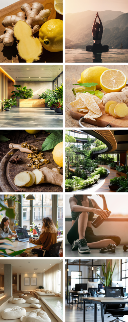 Moodboard zapachu Ginger with lemon - cytryna z imbirem