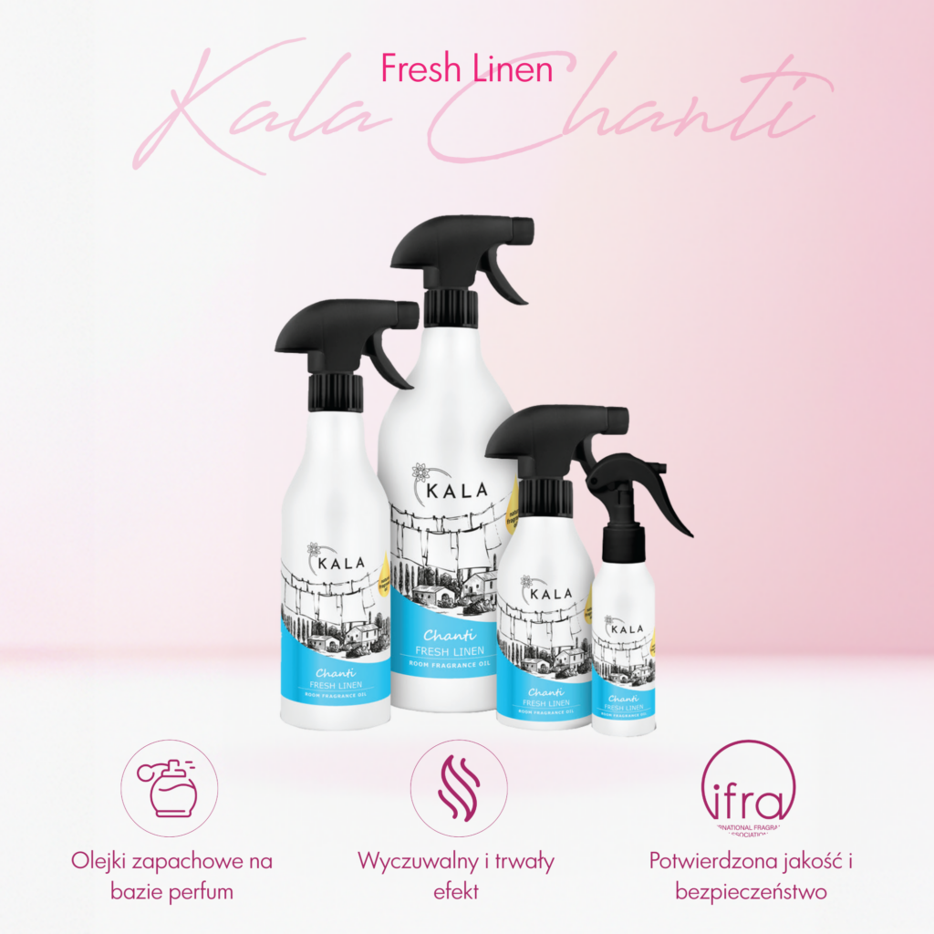 FRESH LINEN Olejek zapachowy w sprayu KALA Chanti